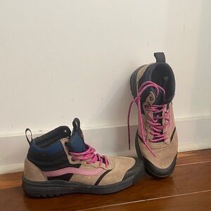 Vans Tan and Pink Lace Up Boots